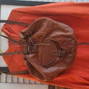 American Vintage Brown Leather Backpack